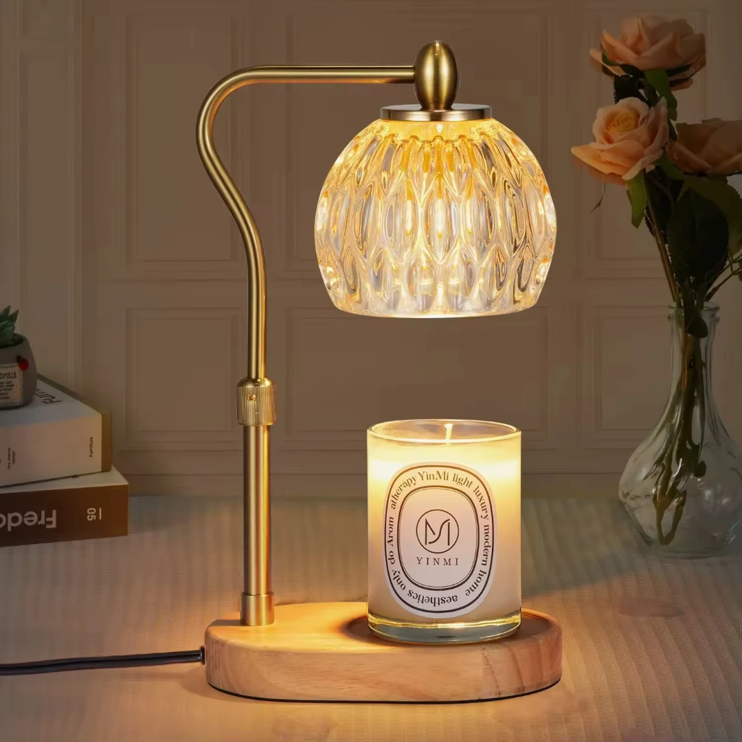 GlowAura Adjustable Candle Warmer Lamp