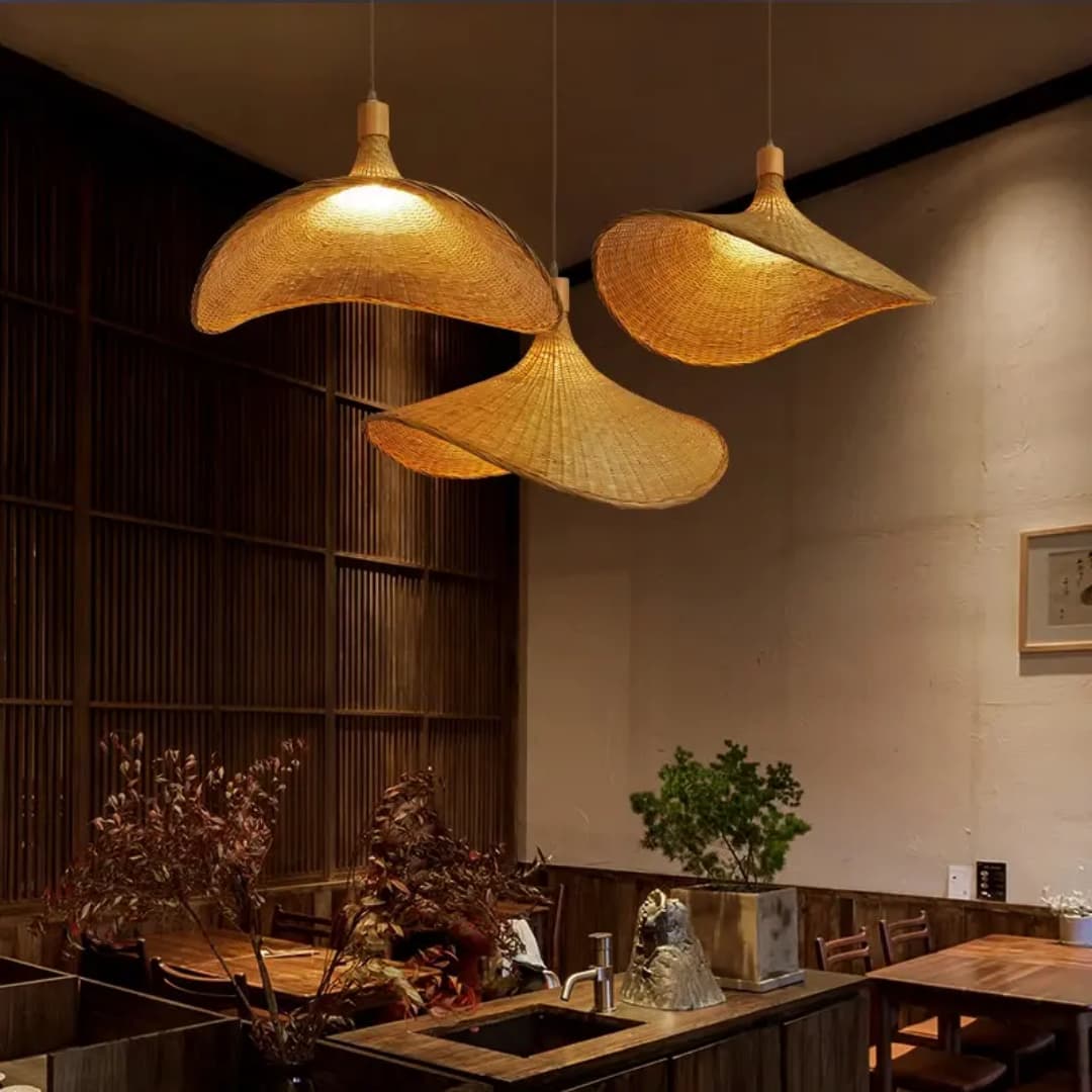 Lotus Rattan Pendant Light