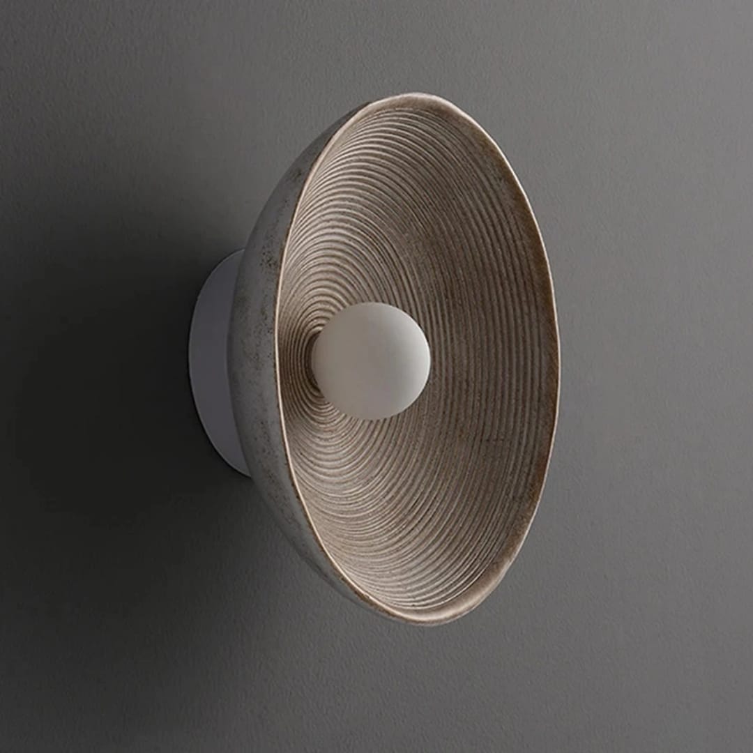 Textured Glass Dome Wall Light