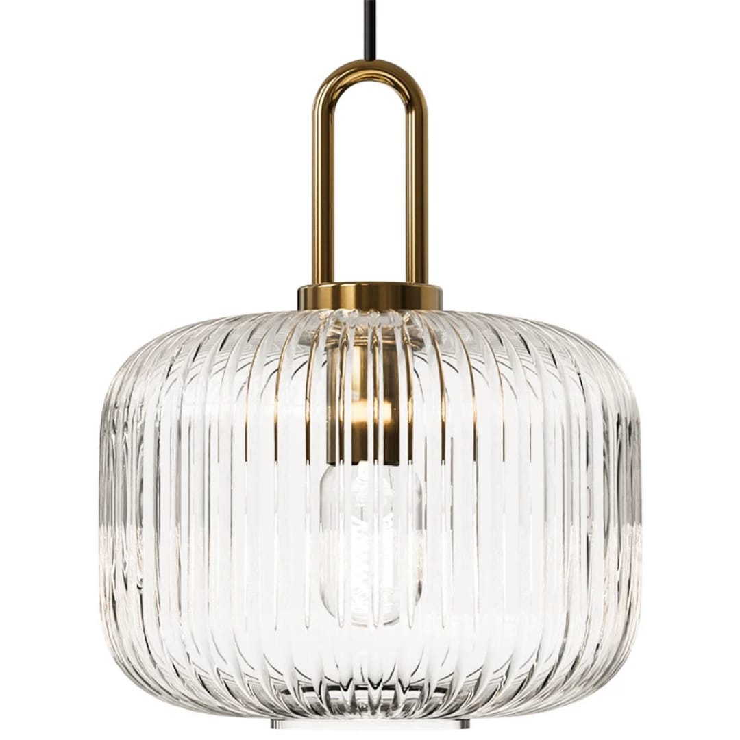 Ribbed Glass Pendant Light