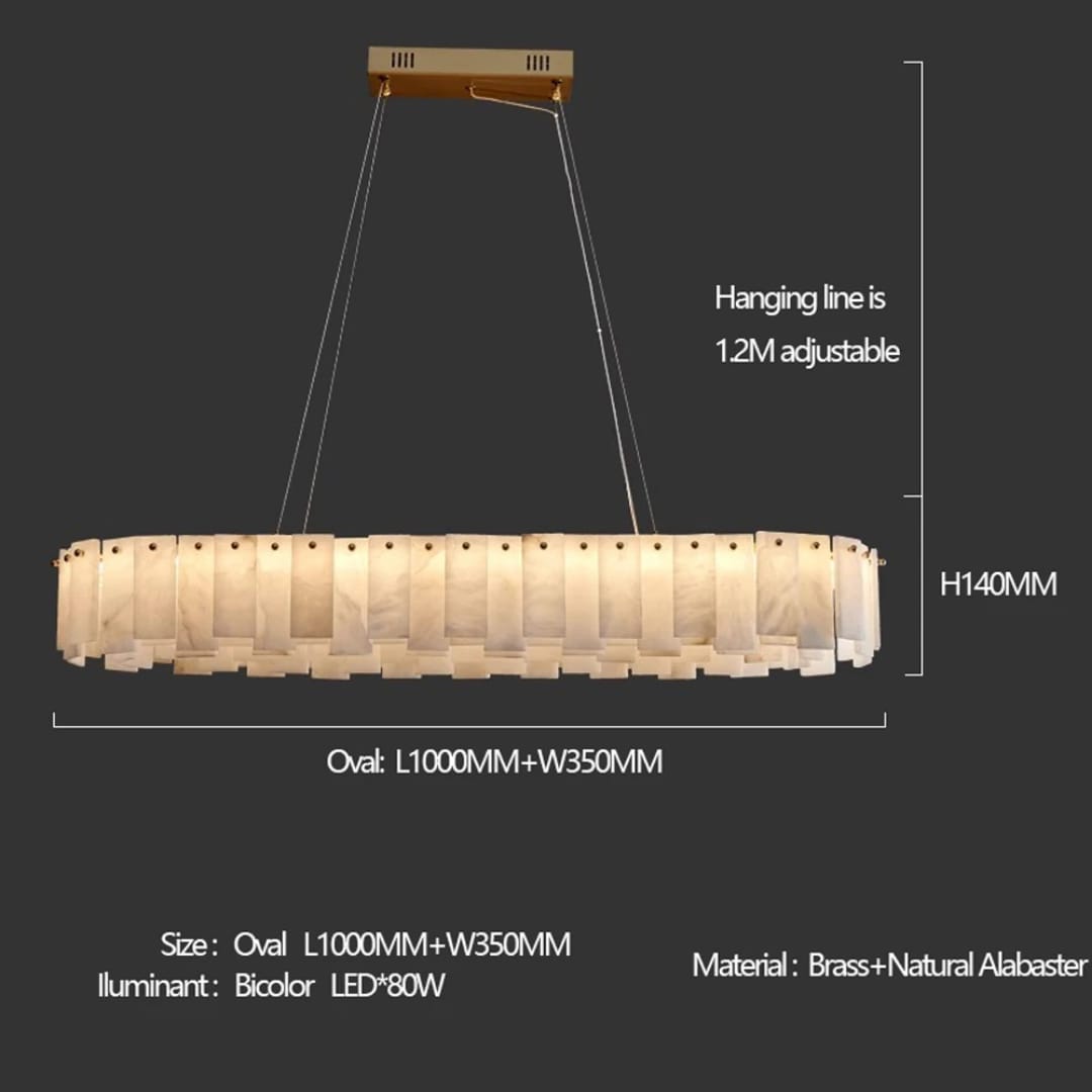 Aurora Oval Alabaster Chandelier