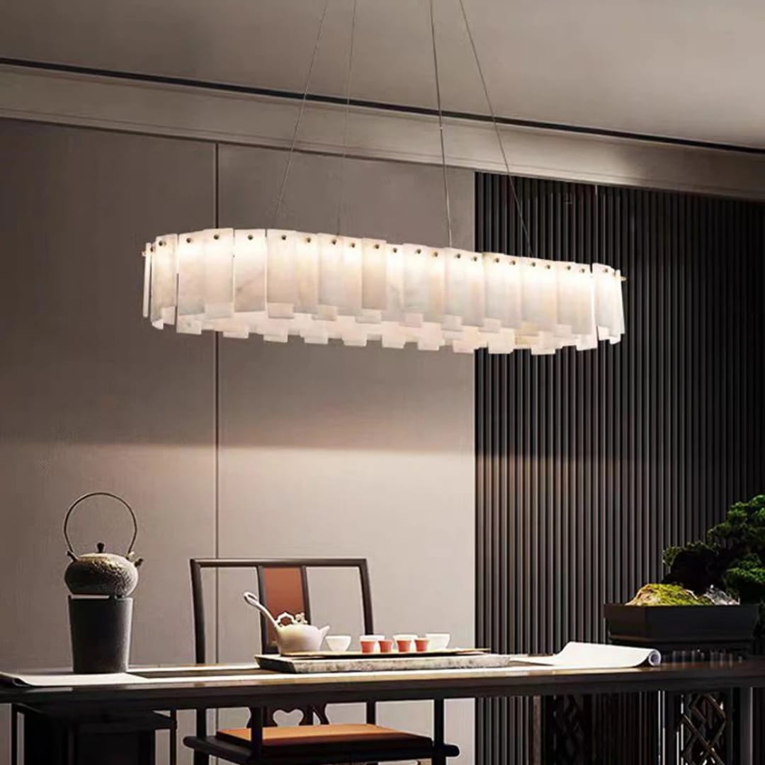 Aurora Oval Alabaster Chandelier