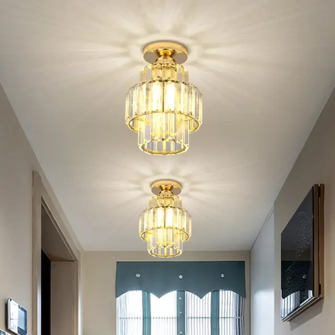 LED crystal double-layer ceiling lamp
