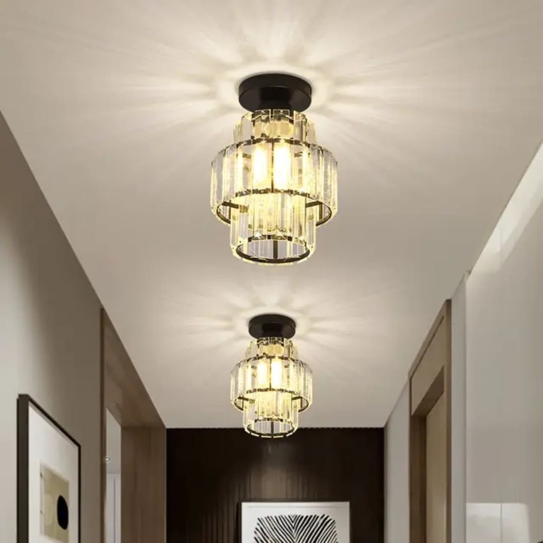 LED crystal double-layer ceiling lamp