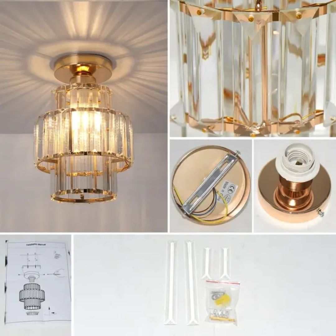 LED crystal double-layer ceiling lamp