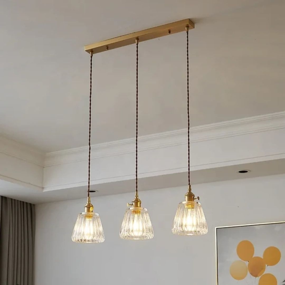 Nordic Crystall Glass Led 3 heads pendant light