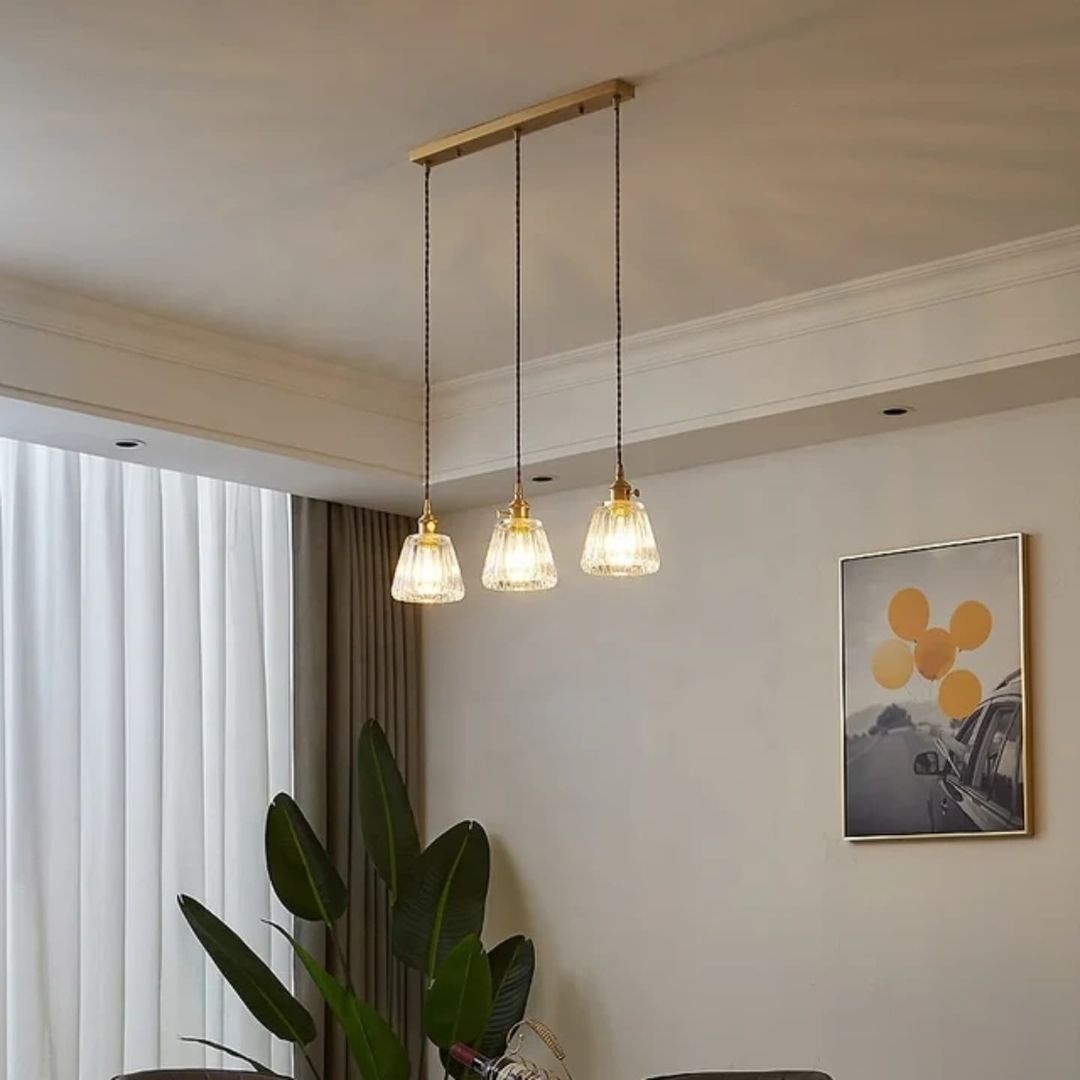 Nordic Crystall Glass Led 3 heads pendant light