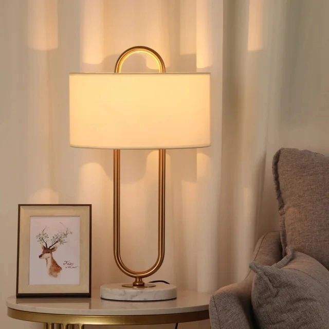 Elegant loop marble table lamp